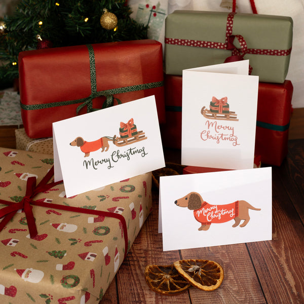 Sausage Dog Christmas Card Set