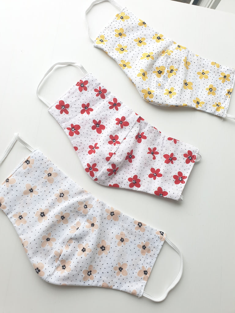 flower design kids face mask