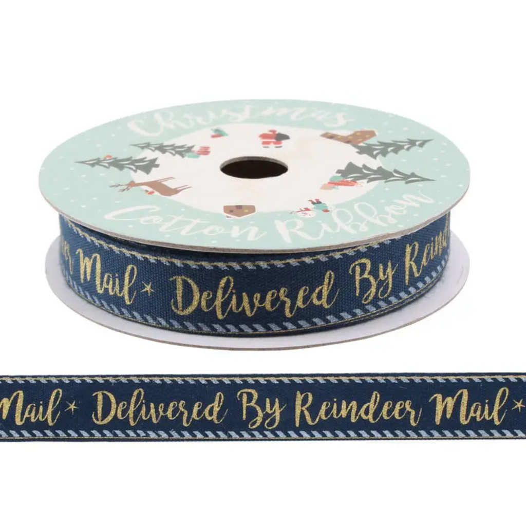 Navy Reindeer Ribbon