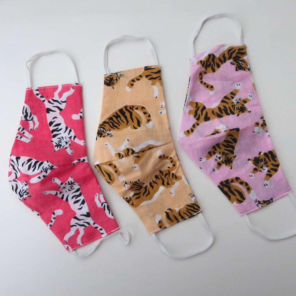 tiger print kids face mask