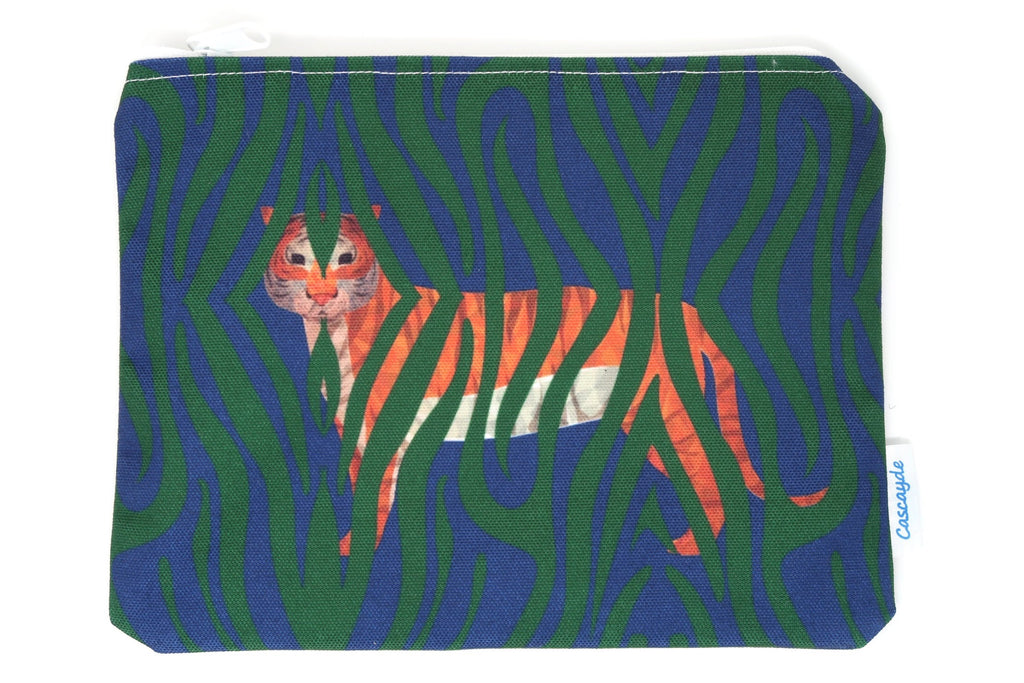 tiger print zip bags