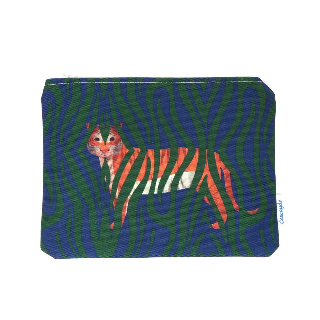 tiger print zip bags