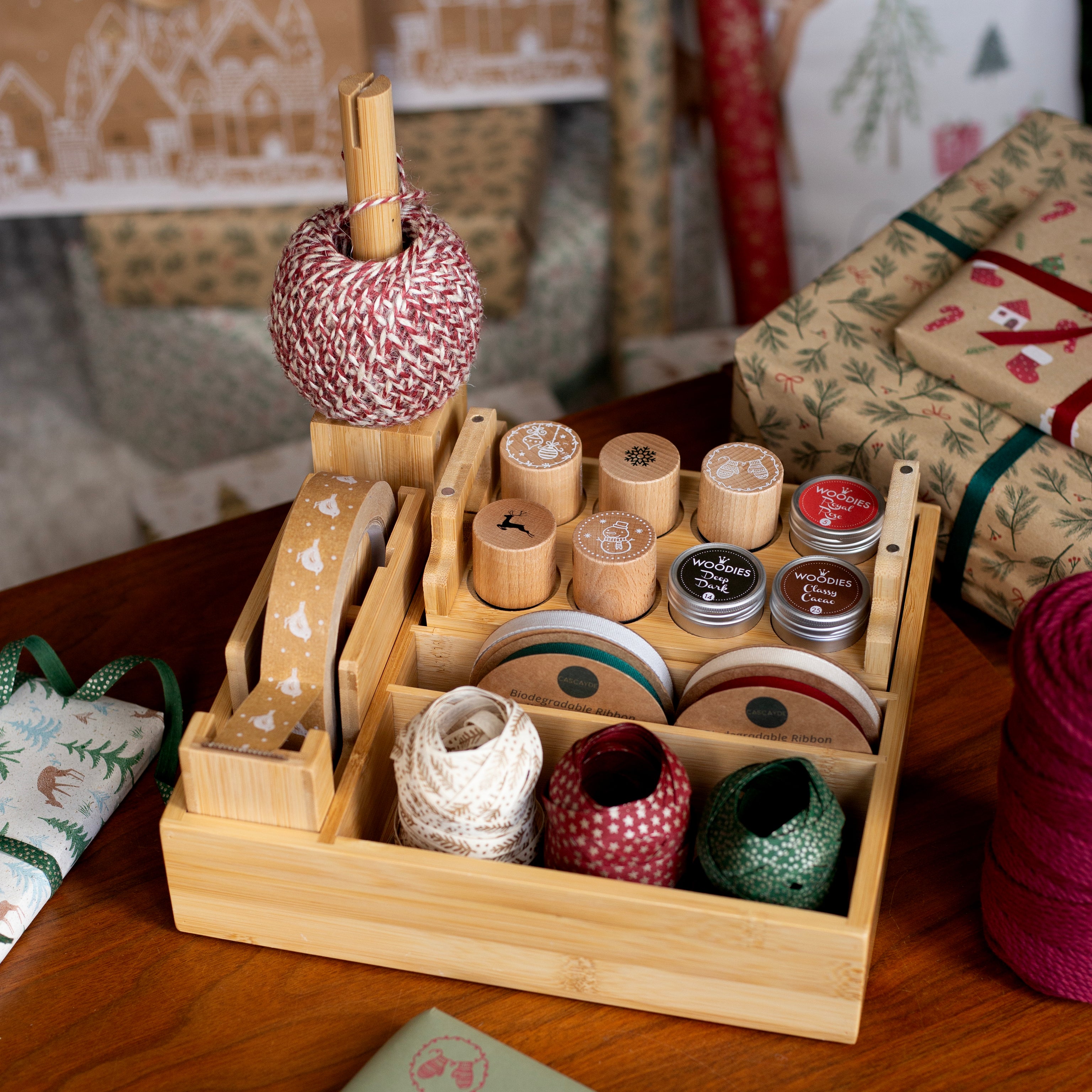 Stackable Bamboo Stamp & Ink Tray – Cascayde