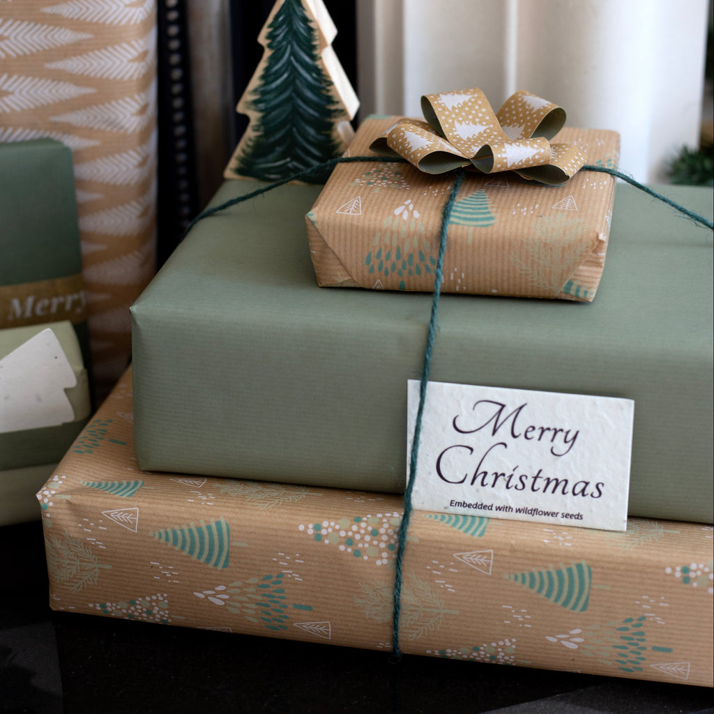 Green Christmas Tree Kraft Wrapping Paper (500mm wide) – Cascayde