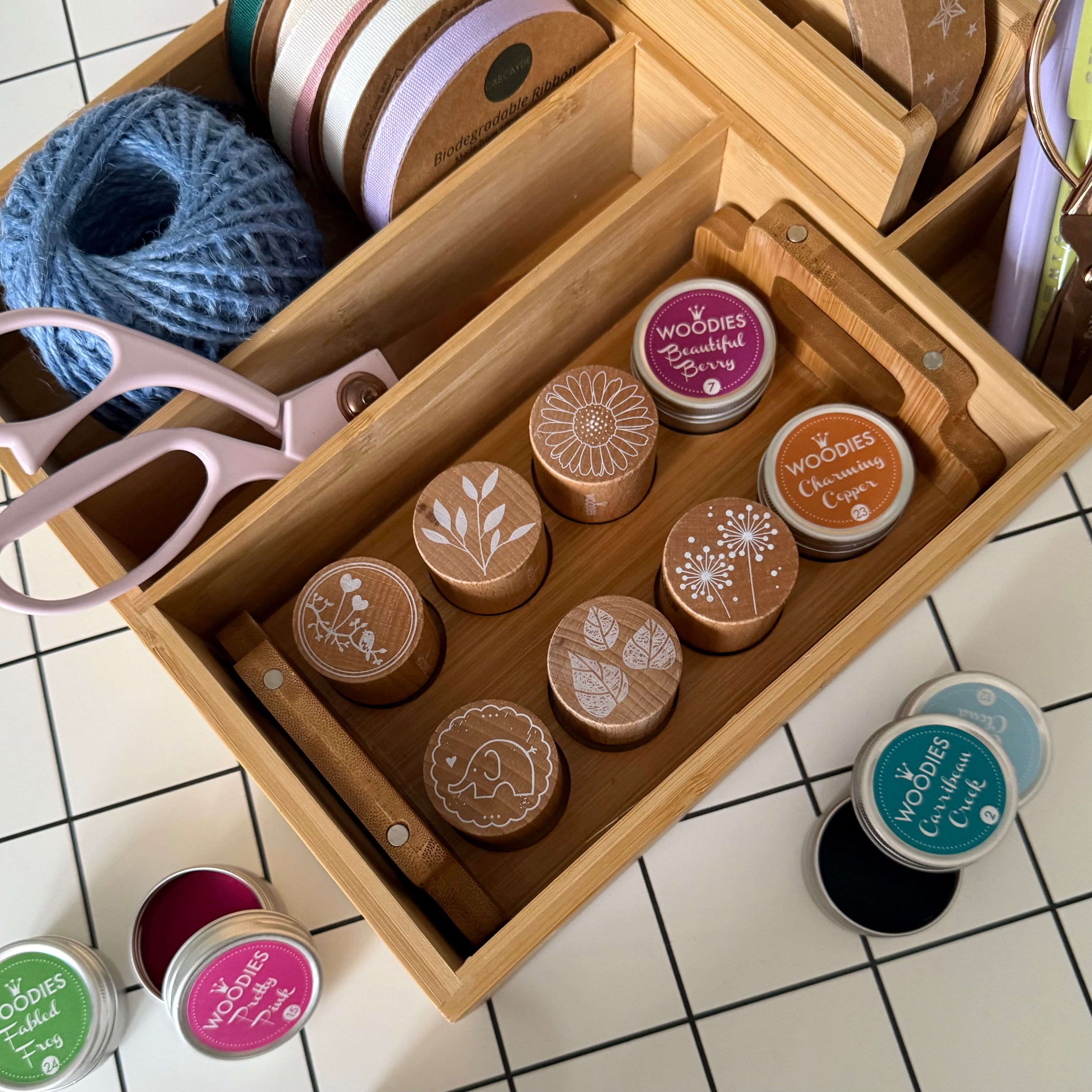 Stackable Bamboo Stamp & Ink Tray – Cascayde