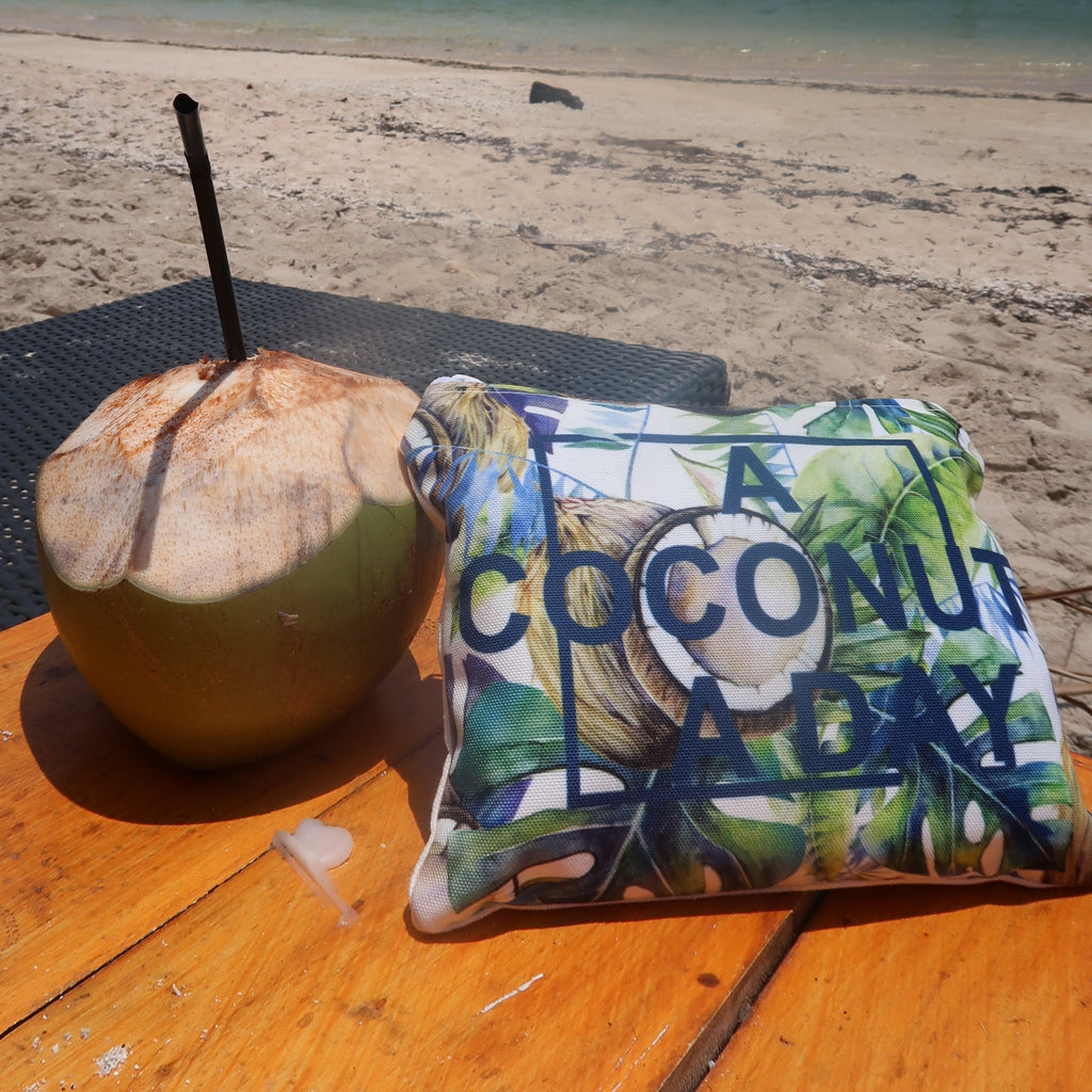 coconut by the beach with beach zip bag