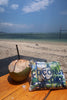 coconut by the beach with beach zip bag