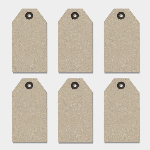 6 brown paper gift tags