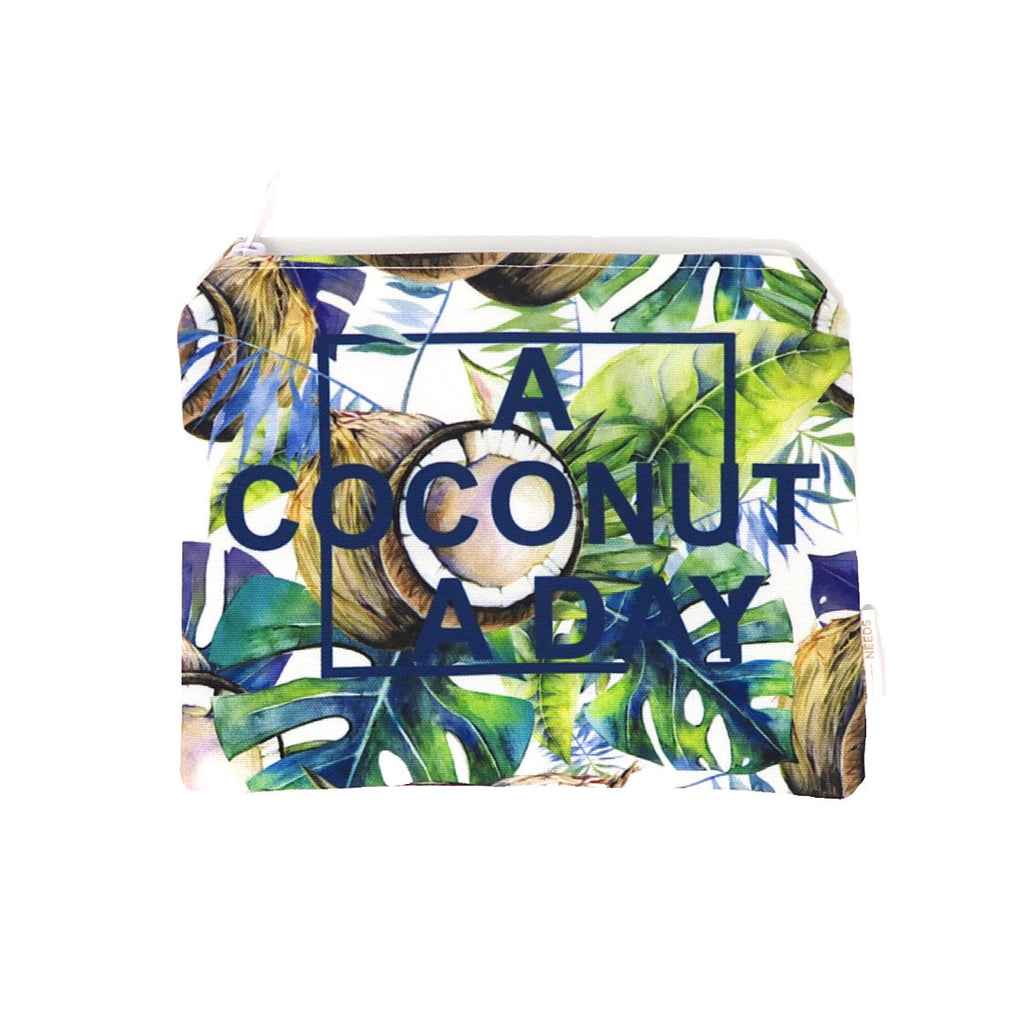 coconut print zip bag